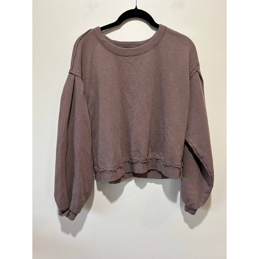 Z Supply Active brown sweatshirt size S open back crew neck